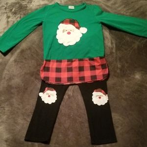 Girl's Christmas Santa Face Set